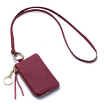 Load image into Gallery viewer, Genuine Leather Neck Coin Card Key Pouch Women N6B219