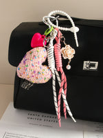 Load image into Gallery viewer, Heart Bow Woven Rope Bag Charm Women Decorative S5P927