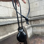 Load image into Gallery viewer, Mirror Pendant Necklace Unisex Leather Cord Long S5P892