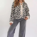 Load image into Gallery viewer, Leopard Print Tie Front Cardigan Women Round Neck N5A848
