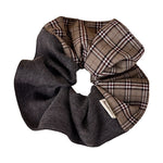 Load image into Gallery viewer, Womens Brown Plaid Patchwork Scrunchie N6K017