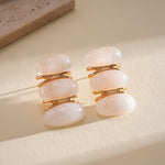 Load image into Gallery viewer, Resin Ombré Oval Steel Stud Earrings Minimalist N6H096