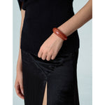 Load image into Gallery viewer, Orange Acrylic Crescent Earring Bracelet Simple Luxe S5P915