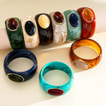 Load image into Gallery viewer, Vintage Acrylic Oval Ombré Bangle Minimalist Women N6H087