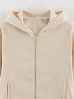 Load image into Gallery viewer, Drawstring Hooded Zip Jacket & Jogger Pants Set Women N6H128
