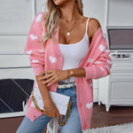 Load image into Gallery viewer, Terry Embroidery Sweetheart Cardigan Women N5A729