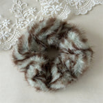 Load image into Gallery viewer, Zebra Plush Scrunchy Women Animal Print Hair Tie S5P785