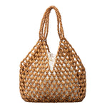 Load image into Gallery viewer, Handwoven Maple Bead Large Woven Bag Women S5P970