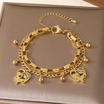 Load image into Gallery viewer, Layered Openwork Heart Bracelets Stainless Steel Women N6D524