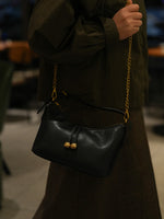 Load image into Gallery viewer, Metallic Hobo Shoulder Bag Women Black N6C034