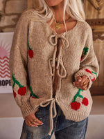 Load image into Gallery viewer, Sweater Loose Fit Round Neck Snowflake Sock Knit N5A850