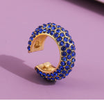 Load image into Gallery viewer, Y2K Full Set C Clip Ear Cuff Crystal Piercing Free S5P219