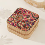 Load image into Gallery viewer, Travel Cork Jewelry Box with Mirror Organizer N6E091