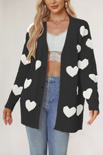 Load image into Gallery viewer, V Neck Heart Cardigan Mid Length Button Front Knit N5A889