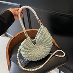 Load image into Gallery viewer, Handwoven Seashell Crossbody Bag Beach Crochet Tote N6F085