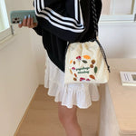 Load image into Gallery viewer, Cartoon Embroidered Nylon Bucket Bag S5P372