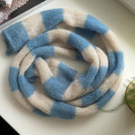 Load image into Gallery viewer, Mohair Blend Long Loop Scarf Striped Pattern M5A082