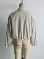 Load image into Gallery viewer, Puff Hem Zip Up Baseball Jacket Women N6A150