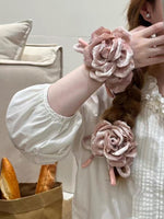 Load image into Gallery viewer, Velvet Rose Bow Scrunchy Women 15cm Elegant S5P780