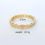 Load image into Gallery viewer, Enamel Drip Smiley Face Rhinestone Elastic Bracelet N6A212