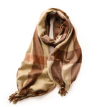 Load image into Gallery viewer, Check Print Faux Cashmere Wrap with Fringe M5A224