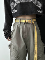 Load image into Gallery viewer, Unisex Yellow Tape Measure Canvas Belt N6J133