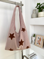Load image into Gallery viewer, Women's Suede-Feel Star Embroidered Tote Bag N6J182