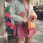 Load image into Gallery viewer, Fashion Plaid Panel Quilted Jacket Women N5A576