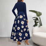 Load image into Gallery viewer, Belted Asymmetric Woven Knit Dress Women N5A096