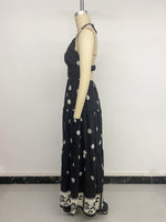 Load image into Gallery viewer, Halter Neck Maxi Dress with Floral Print Women N6B064