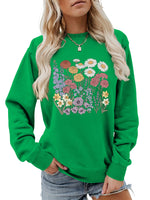 Load image into Gallery viewer, Floral Print Crewneck Sweatshirt Women Casual Loose N6H045