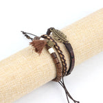Load image into Gallery viewer, Multi Layer Braided Leather Tassel Bracelet S5P622