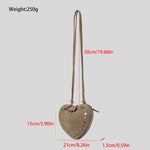 Load image into Gallery viewer, Rivet Suede Heart Shoulder Crossbody Bag Small M5A335