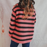 Load image into Gallery viewer, Off Shoulder Stripe Knit Sweater Women Loose Fit N5A845