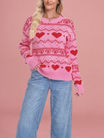 Load image into Gallery viewer, Heart Jacquard Knit Pullover Women Casual N5A910