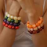 Load image into Gallery viewer, Acrylic Beaded Bracelet Irregular Square Round N6F077