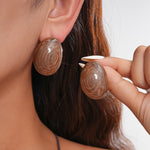 Load image into Gallery viewer, Womens Vintage Marbled Oval Alloy Stud Earrings N6K156