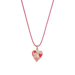 Load image into Gallery viewer, Enamel Drop Heart Necklace Glass Pendant Handmade S5P886