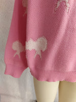 Load image into Gallery viewer, Bow Color Block Sweater Women Sweet Knit Round Neck N5A862
