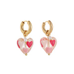 Load image into Gallery viewer, Glass Heart Earrings Women Colorful Enamel Drop S5P885