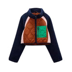 Load image into Gallery viewer, Color Block Fleece Short Jacket Plush Patchwork N5A724