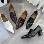 Load image into Gallery viewer, Vintage Pointed Toe Flat Loafers Women Slip-On Leather N6G300