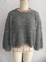 Load image into Gallery viewer, Lace Trim Round Neck Pullover Women N5A864