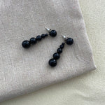 Load image into Gallery viewer, Black Agate Bead Long Earrings Women Niche Cool S5P922