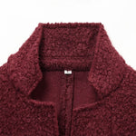 Load image into Gallery viewer, Red Loop Terry Short Jacket Women Stand Collar N5A785