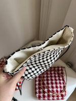 Load image into Gallery viewer, Black Red Chanel-inspired Tweed Crossbody Bag S5P709