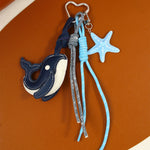 Load image into Gallery viewer, Cute Whale Luxe Leather Bag Charm Keychain Women S5P931
