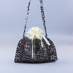 Load image into Gallery viewer, Hand Beaded Acrylic Crescent Bag Open-Top Design S5P405