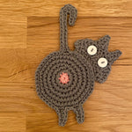 Load image into Gallery viewer, Knitted Cat Butt Coaster Handmade Cotton Mat N6G108