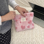 Load image into Gallery viewer, Polka Dot Faux Fur Makeup Bag Women Large Capacity S5P859